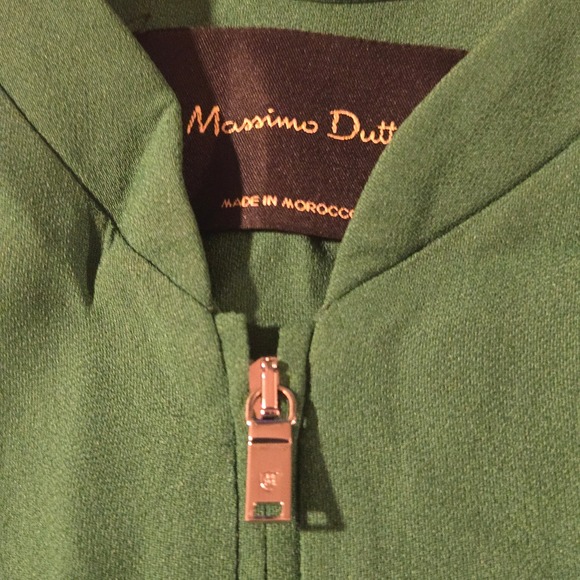 Massimo Dutti Green Bomber Jacket Drawstring Waist XS Casual‎ Coat - Picture 4 of 8